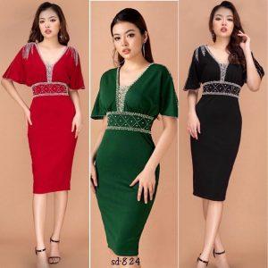 Đầm body đính cườm 824